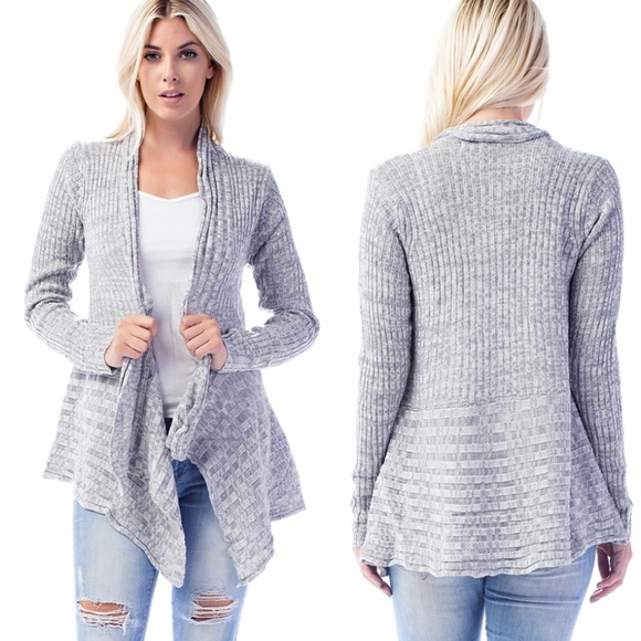 Ashley By 26 International Sweaters - 💕Heather Gray Open Long Cardigan Sweater